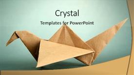  Presentation with origami crane - Beautiful theme featuring origami crane on grey background backdrop and a  colored foreground