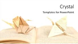  Presentation with old china - Cool new slide deck with origami cranes on old book backdrop and a white colored foreground