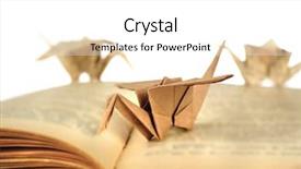  Presentation with english literature old book - Cool new presentation theme with origami cranes on old book backdrop and a white colored foreground