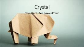  Presentation with elephant - Slides featuring origami elephant on grey background background and a sky blue colored foreground