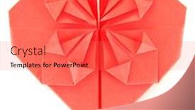  Presentation with heart - Cool new presentation design with origami-paper-heart-isolated backdrop and a coral colored foreground