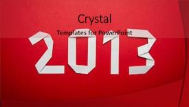  Presentation with new year card - Slides featuring origami paper new 2013 year background and a red colored foreground