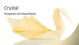  Presentation with free - Slides with origami paper swan isolated background and a white colored foreground