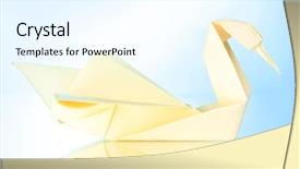  Presentation with paper - Audience pleasing presentation theme consisting of origami paper swan on blue backdrop and a cool aqua colored foreground