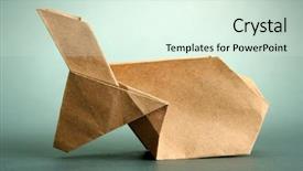  Presentation with rabbit - Colorful presentation design enhanced with tit perched on a tree branch and looking at the camera in spring backdrop and a gray colored foreground