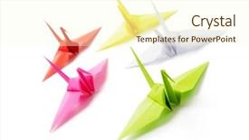  Presentation with origami crane - Slide deck having origami background and a cream colored foreground