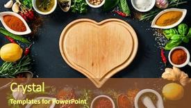  Presentation with spices - Slides enhanced with origan - herbs and spices over black background and a tawny brown colored foreground