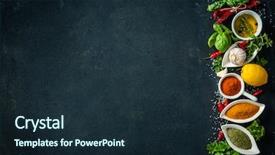  Presentation with spices - Amazing PPT theme having origan - herbs and spices over black backdrop and a wine colored foreground