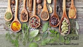  Presentation with herbs - PPT theme having origan - spices and herbs background and a violet colored foreground