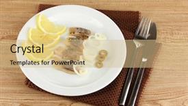 Presentation with lemon - Beautiful slide set featuring origanal - dish of herring and lemon backdrop and a  colored foreground