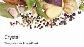  Presentation with spices - Presentation theme having origanal - fresh herbs and spices isolated background and a white colored foreground