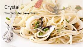  Presentation with spaghetti - Colorful theme enhanced with origanal - spaghetti vongole backdrop and a lemonade colored foreground