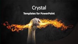  Presentation with flame - PPT layouts having origin - close up of human hand background and a dark gray colored foreground