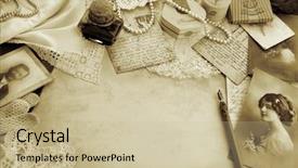  Presentation with accessories - Colorful PPT layouts enhanced with original accessories from circa 1920s backdrop and a soft green colored foreground