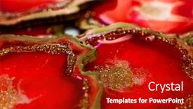  Presentation with art - Colorful presentation design enhanced with original-epoxy-resin-art backdrop and a crimson colored foreground