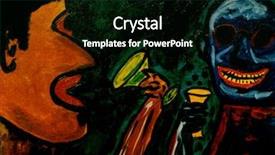  Presentation with painting - PPT theme consisting of original oil painting on canvas background and a black colored foreground