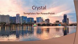 Presentation with urban buildings - PPT layouts consisting of orlando downtown lake eola panorama background and a lemonade colored foreground