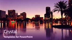  Presentation with skyline - Slide set featuring orlando downtown skyline panorama silhouette background and a  colored foreground