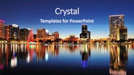  Presentation with night sky - PPT theme consisting of orlando downtown skyline panorama background and a  colored foreground