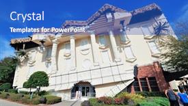  Presentation with malls - PPT theme having orlando-fl-feb-6-bizarre background and a cobalt blue colored foreground