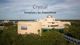  Presentation with science museum - Presentation theme having orlando-florida-december-26-2022 background and a light blue colored foreground