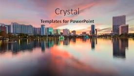  Presentation with orlando florida usa downtown city - Colorful presentation enhanced with orlando-florida-usa-downtown-city backdrop and a coral colored foreground