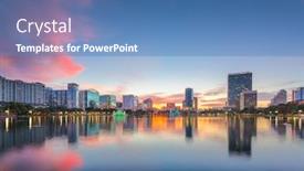  Presentation with orlando florida usa downtown city - Beautiful slide deck featuring orlando-florida-usa-downtown-city backdrop and a teal colored foreground