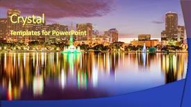  Presentation with orlando florida usa downtown city - Amazing PPT theme having orlando florida usa downtown city backdrop and a tawny brown colored foreground