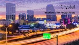  Presentation with florida - Slides with orlando florida usa downtown cityscape background and a light blue colored foreground
