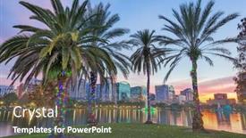  Presentation with florida - Cool new PPT layouts with orlando-florida-usa-downtown-skyline backdrop and a dark gray colored foreground