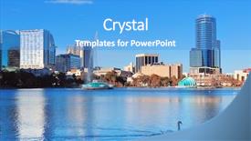  Presentation with urban - Amazing slide deck having orlando lake eola backdrop and a teal colored foreground