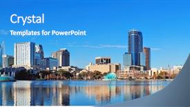  Presentation with sky blue - Beautiful slides featuring orlando lake eola backdrop and a teal colored foreground