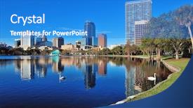  Presentation with urban - Slide deck enhanced with orlando lake eola background and a  colored foreground