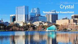  Presentation with urban - Presentation consisting of orlando lake eola background and a teal colored foreground