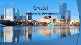  Presentation with blue sky - Presentation theme with orlando lake eola background and a  colored foreground