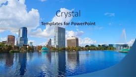  Presentation with florida - Presentation theme enhanced with orlando skyline fom lake eola in florida usa background and a light blue colored foreground