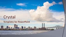  Presentation with new orleans - Theme having skyline on the mississippi river background and a lemonade colored foreground
