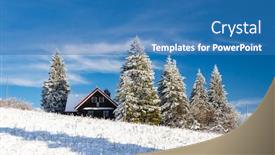  Presentation with czech republic - Slide set having orlicke-mountains-in-winter-czech background and a teal colored foreground