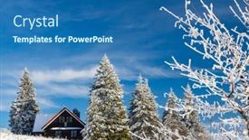  Presentation with czech republic - Beautiful theme featuring orlicke-mountains-in-winter-czech backdrop and a ocean colored foreground