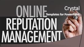  Presentation with reputation - Colorful PPT theme enhanced with search engine target - hand writing the text online backdrop and a dark gray colored foreground