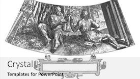  Presentation with ornament - Audience pleasing PPT layouts consisting of ornament-for-a-saucer-rim backdrop and a light gray colored foreground