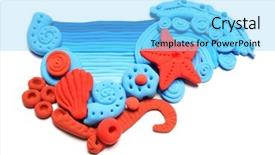  Presentation with modeling - Slide deck featuring ornament made in modeling technique background and a light blue colored foreground