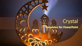  Presentation with holy night - Slide set featuring ornamental-arabic-decoraion-with-burning background and a tawny brown colored foreground