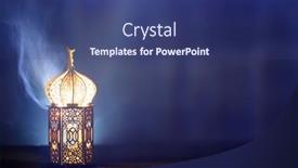  Presentation with holy night - PPT layouts featuring ornamental-arabic-lantern-with-burning background and a ocean colored foreground