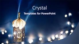  Presentation with holy night - Theme with ornamental-arabic-lantern-with-burning background and a navy blue colored foreground
