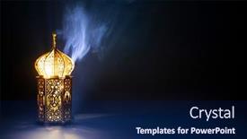  Presentation with holy night - Cool new PPT layouts with ornamental-arabic-lantern-with-burning backdrop and a navy blue colored foreground