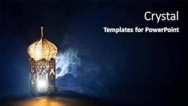  Presentation with holy night - Colorful presentation enhanced with ornamental-arabic-lantern-with-burning backdrop and a black colored foreground