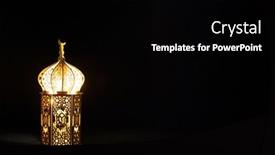  Presentation with holy night - Presentation design having ornamental-arabic-lantern-with-burning background and a black colored foreground