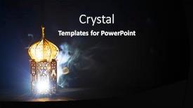  Presentation with holy night - Presentation theme enhanced with ornamental-arabic-lantern-with-burning background and a black colored foreground