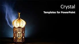  Presentation with holy night - Amazing presentation having ornamental-arabic-lantern-with-burning backdrop and a black colored foreground